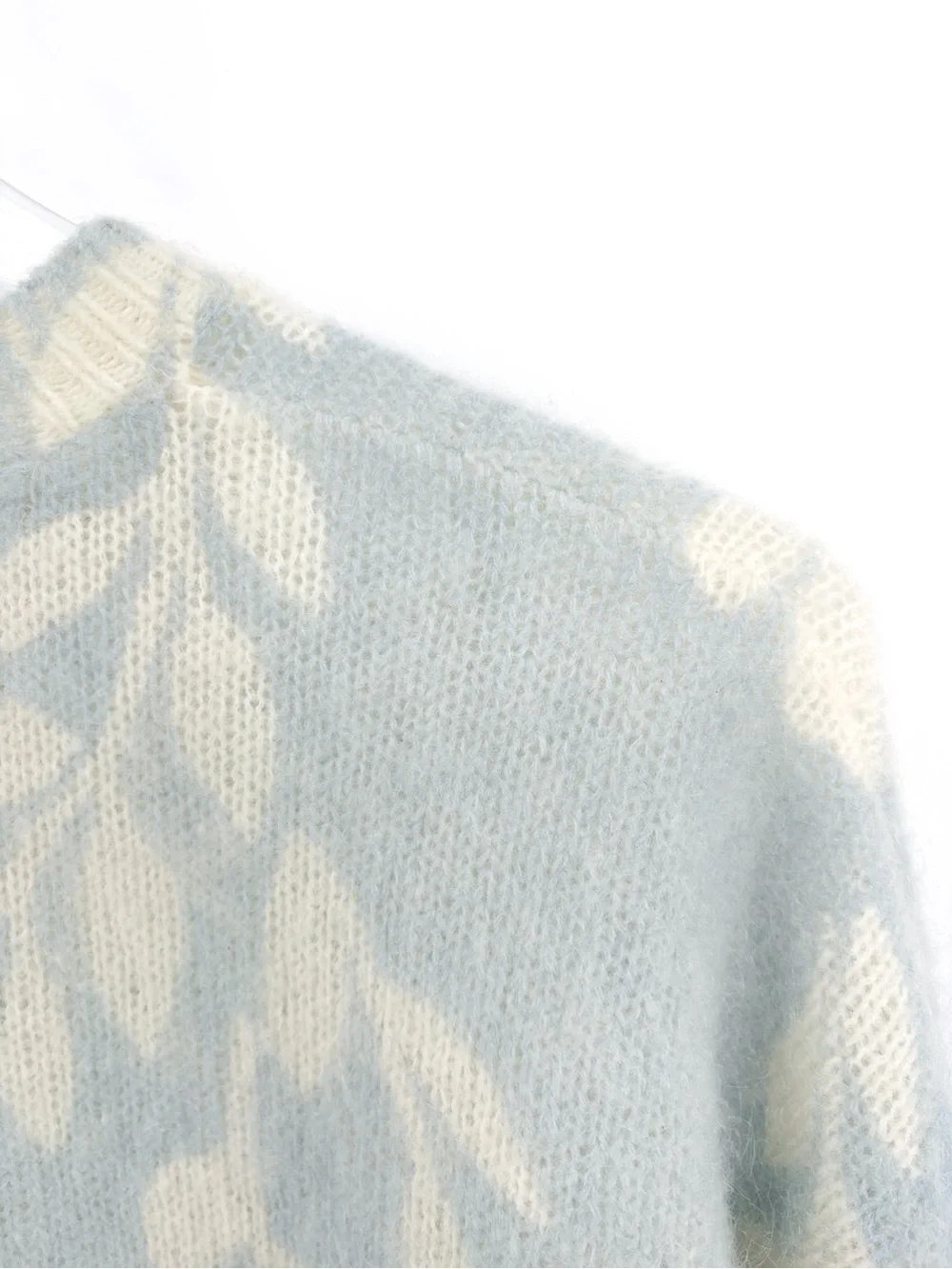 SÉZANE Aurelia Blue Floral Wool Mohair Blend Sweater Jumper S